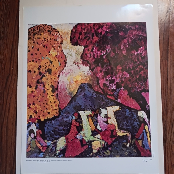 Kandinsky Vintage 1988 Expressionist Lithograph Blue Mountain Printed in Canada - Picture 2 of 9